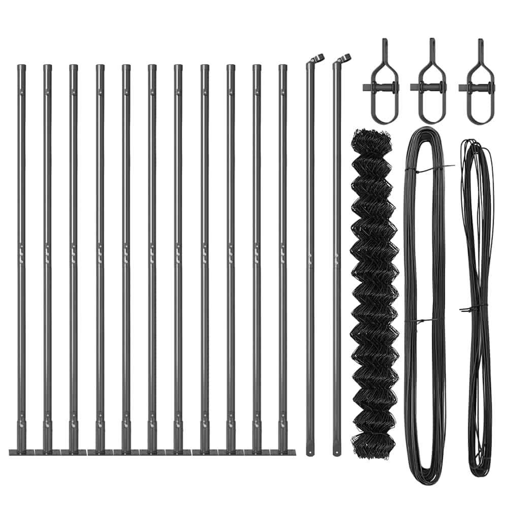 Stup za ogradu Siva 25 x 1,4 m (60 x 60 mm mreža) Čelik i PVC