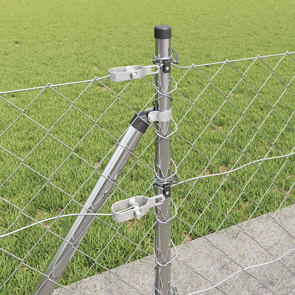 Stup za ogradu Srebrno 10 x 0,6 m (60 x 60 mm mreža) Čelik