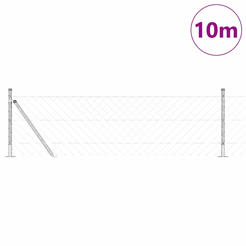 Stup za ogradu Srebrno 10 x 0,6 m (60 x 60 mm mreža) Čelik