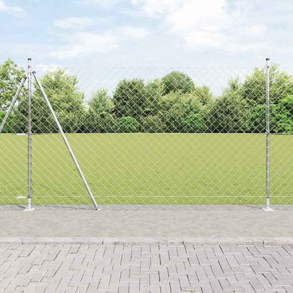 Stup za ogradu Srebrno 10 x 1,4 m (60 x 60 mm mreža) Čelik