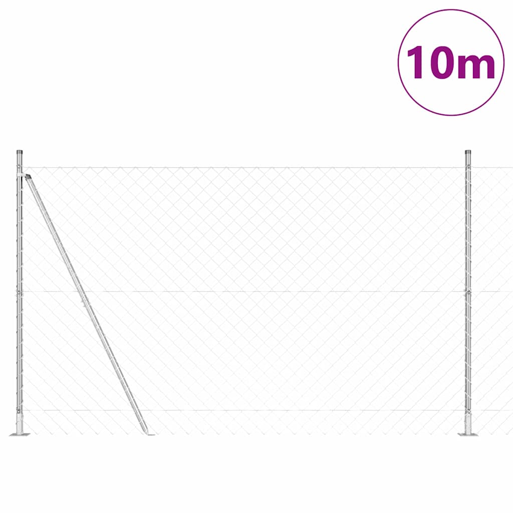 Stup za ogradu Srebrno 10 x 1,6 m (60 x 60 mm mreža) Čelik