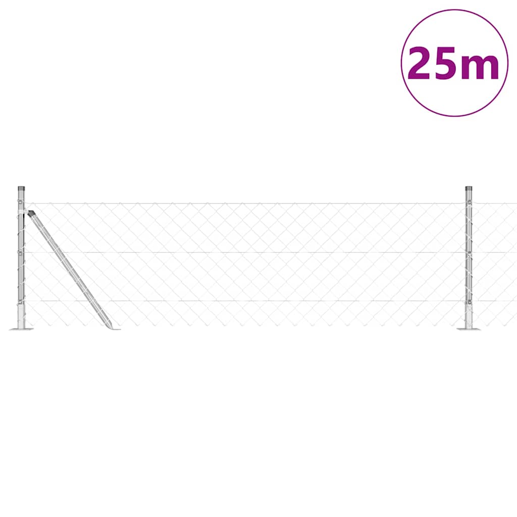 Stup za ogradu Srebrno 25 x 0,4 m (mreža 60 x 60 mm) Čelik