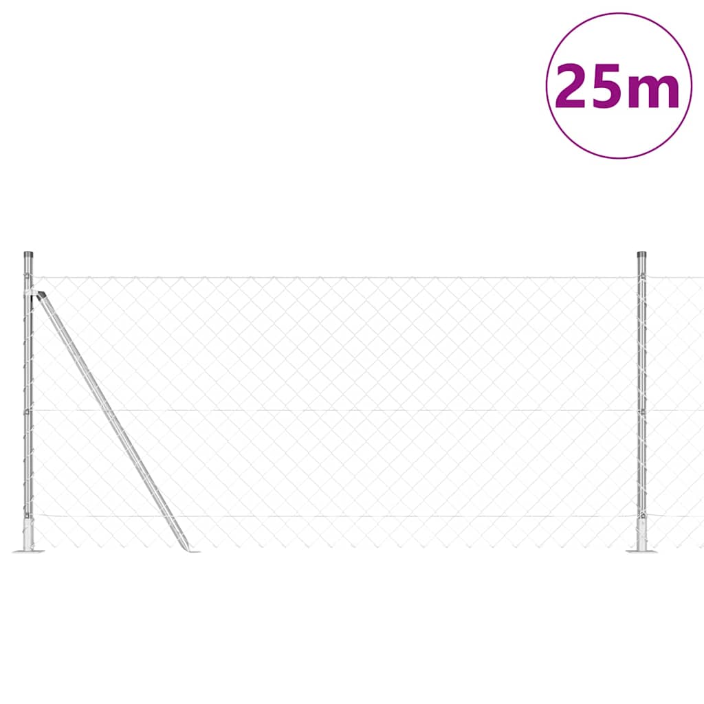 Stup za ogradu Srebrno 25 x 0,8 m (60 x 60 mm mreža) Čelik