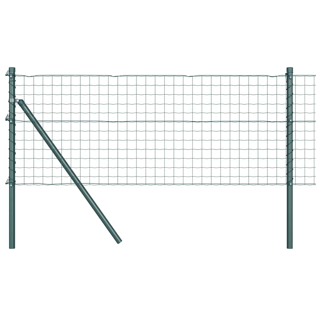Ograda s postovima Zelena 0,6 x 10 m Čelik i PVC
