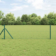 Ograda s postovima Zelena 0,8 x 10 m Čelik i PVC