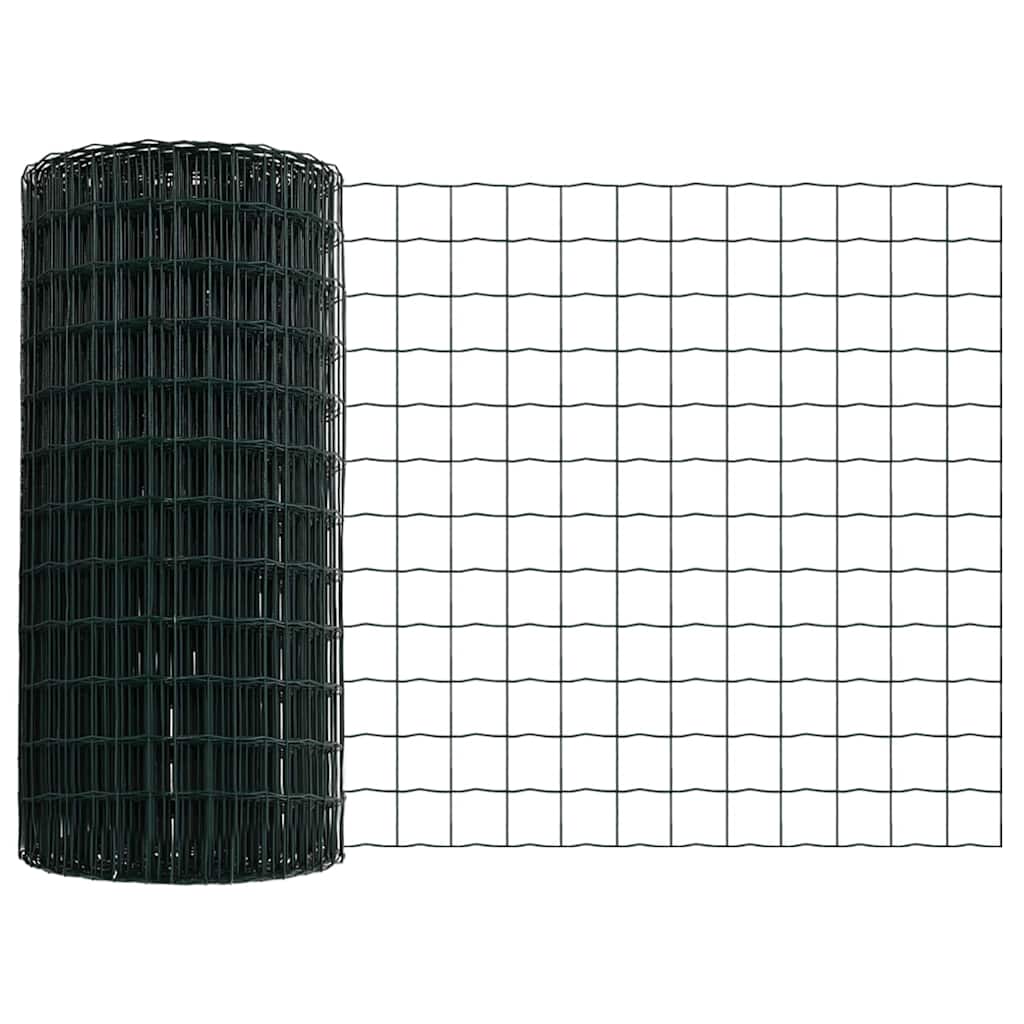 Ograda s postovima Zelena 0,8 x 10 m Čelik i PVC