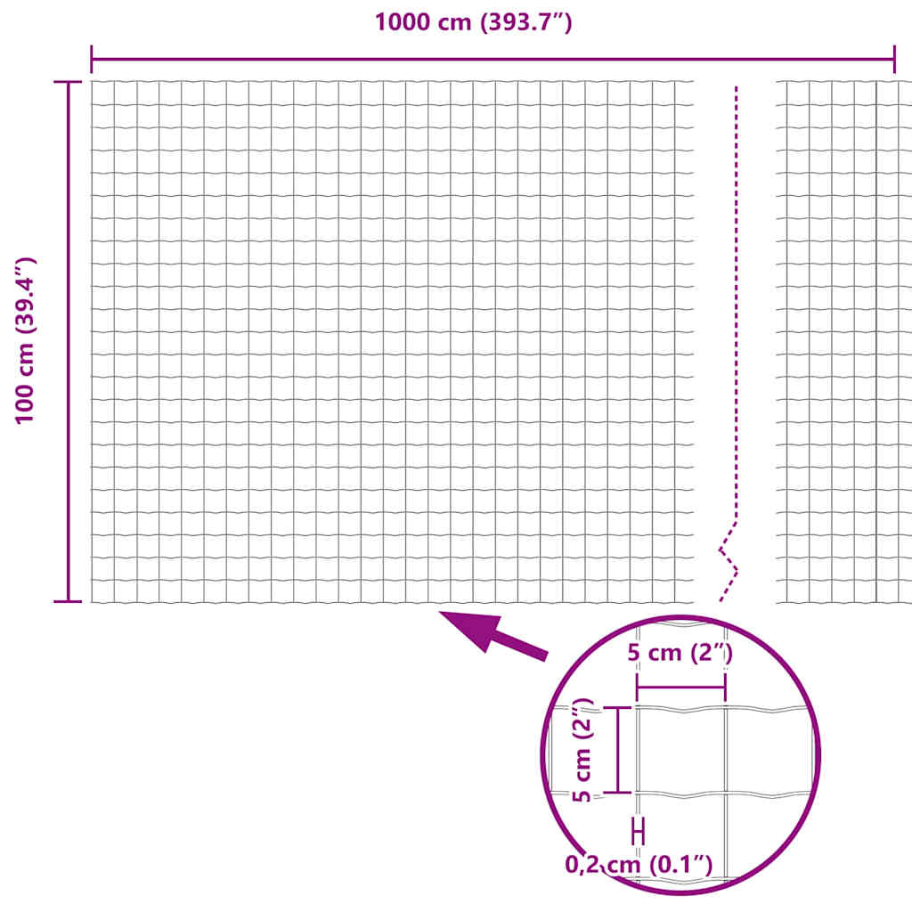 Ograda s postovima Zelena 1 x 10 m Čelik i PVC
