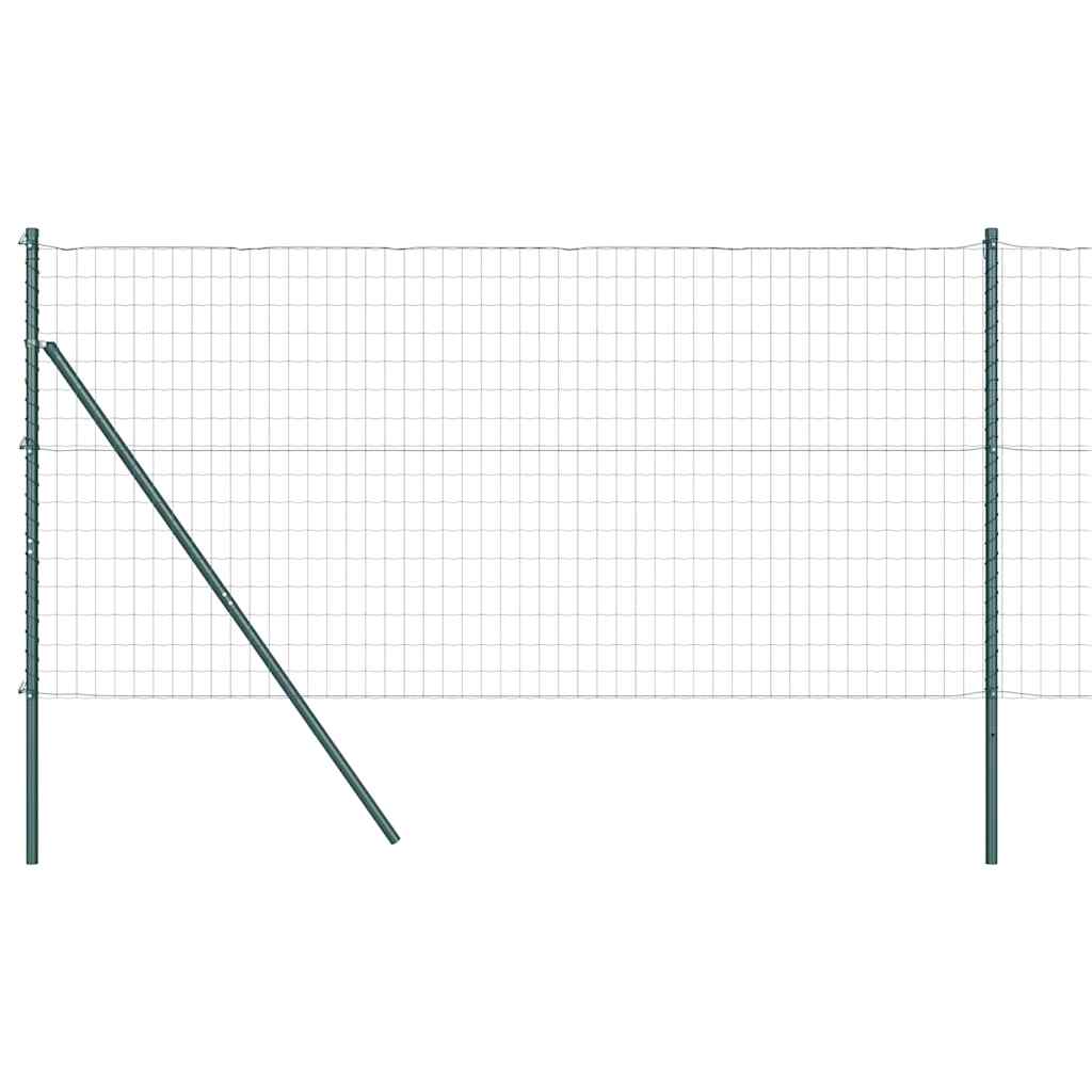 Ograda s postovima Zelena 1 x 10 m Čelik i PVC