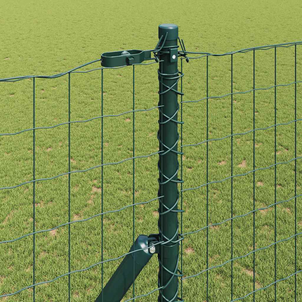 Ograda s postovima Zelena 1,5 x 10 m Čelik i PVC