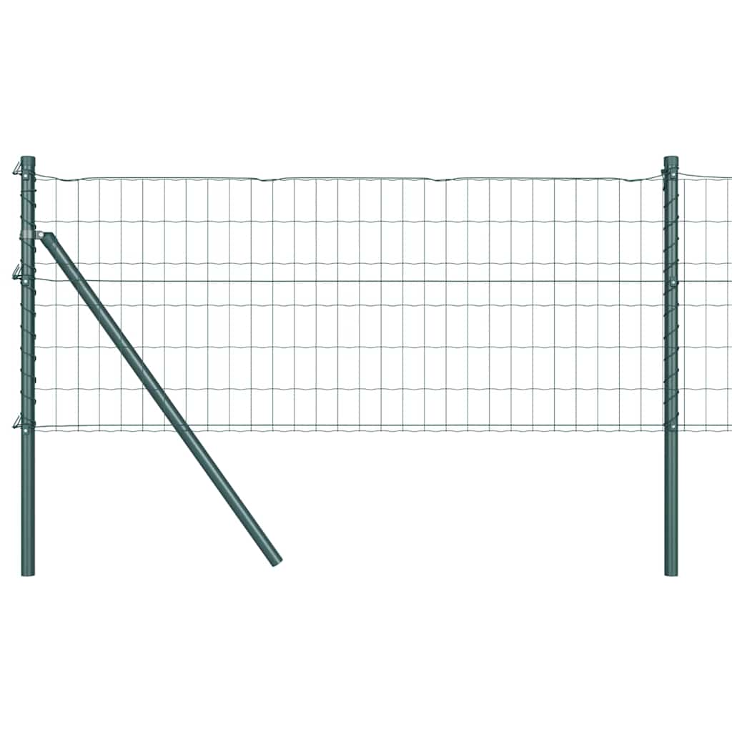 Ograda s postovima Zelena 0,8 x 10 m Čelik i PVC