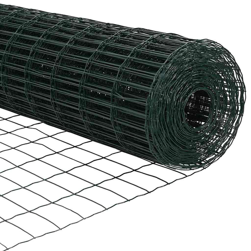 Ograda s postovima Zelena 1,6 x 10 m Čelik i PVC