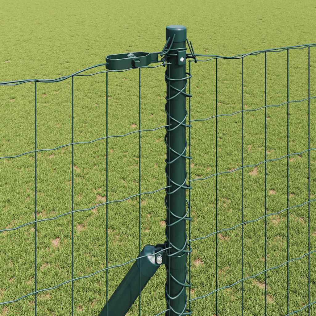 Ograda s postovima Zelena 1,6 x 10 m Čelik i PVC