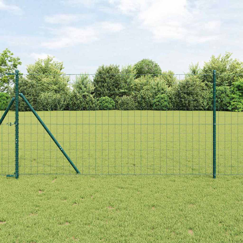 Ograda s postovima Zelena 1,4 x 10 m Čelik i PVC