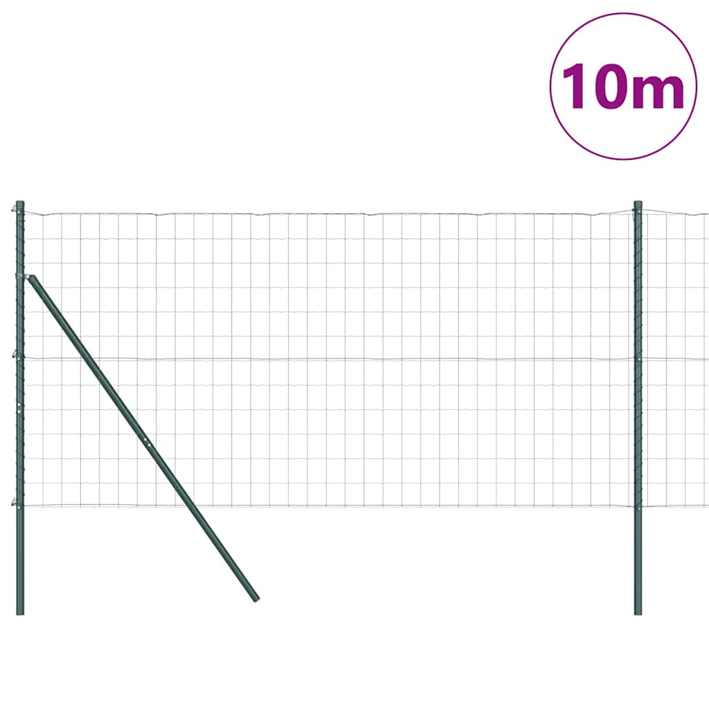 Ograda s postovima Zelena 1,4 x 10 m Čelik i PVC