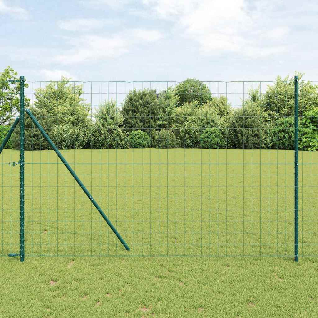 Ograda s postovima Zelena 1,6 x 10 m Čelik i PVC
