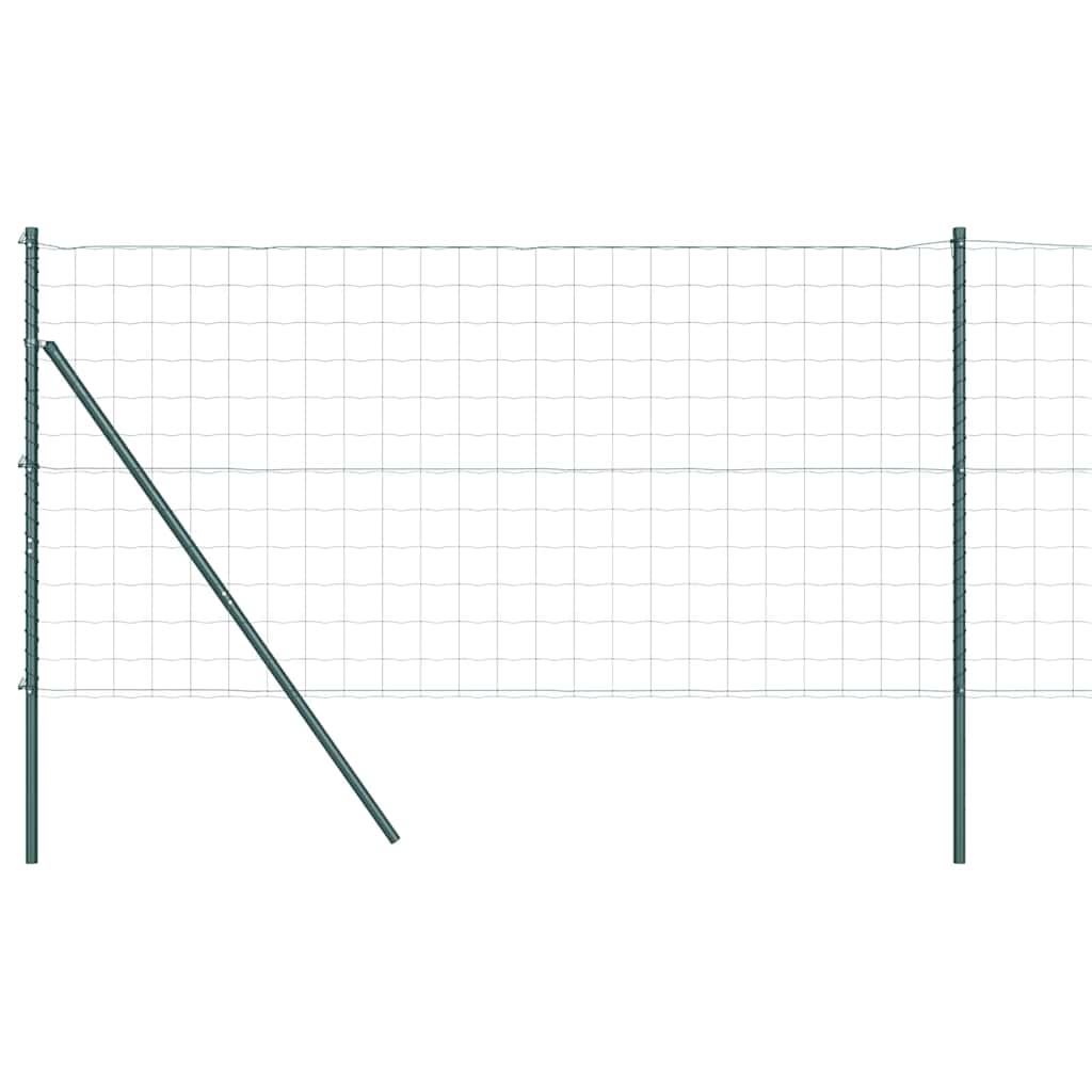 Ograda s postovima Zelena 1 x 10 m Čelik