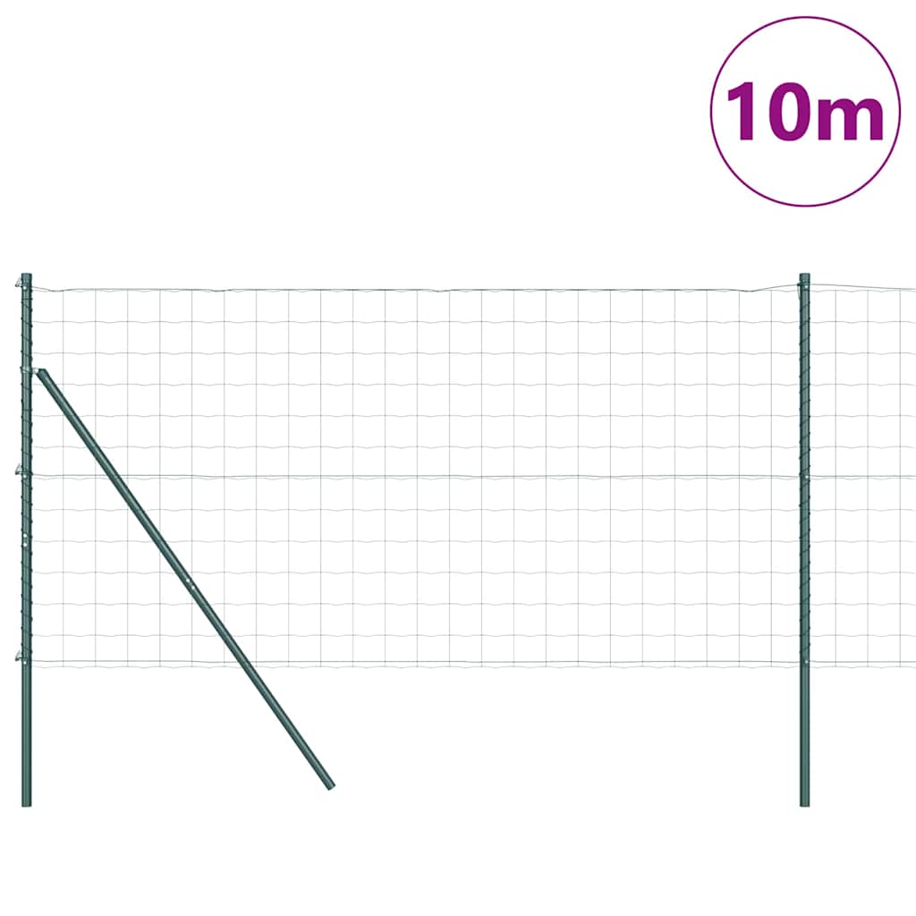 Ograda s postovima Zelena 1,4 x 10 m Čelik i PVC