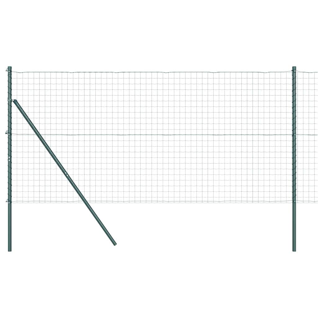 Ograda s postovima Zelena 1,2 x 25 m Čelik i PVC
