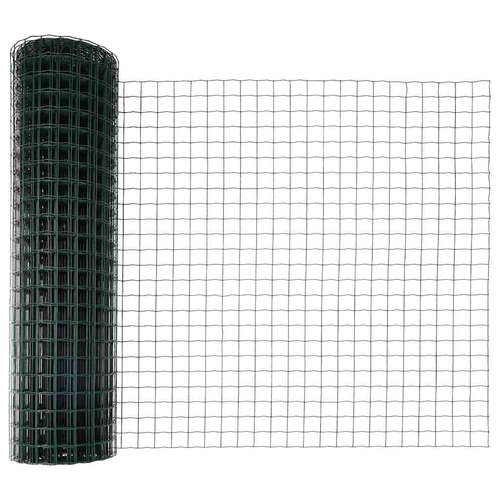 Ograda s postovima Zelena 1,2 x 25 m Čelik i PVC