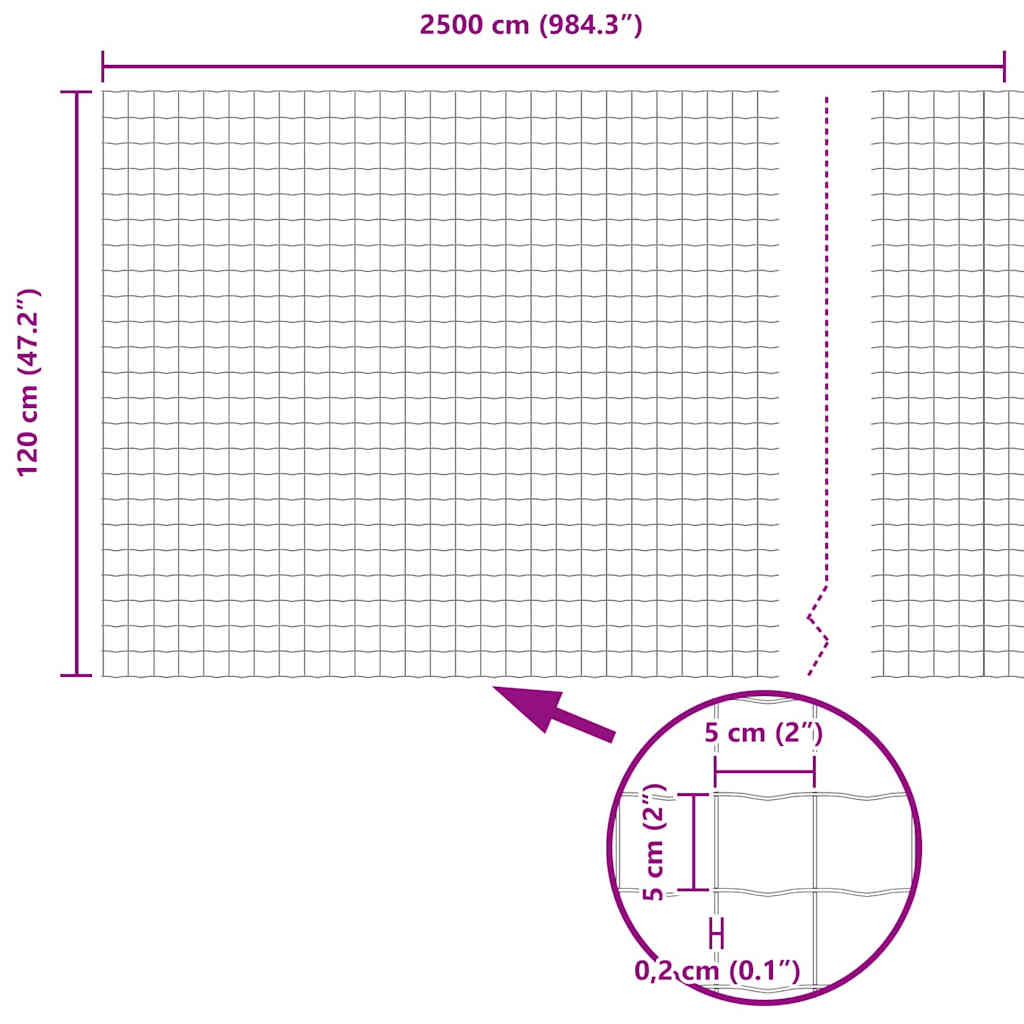 Ograda s postovima Zelena 1,2 x 25 m Čelik i PVC