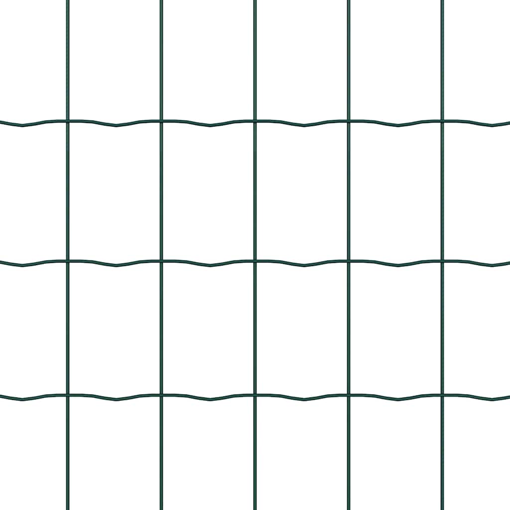 Ograda s postovima Zelena 1 x 25 m Čelik i PVC
