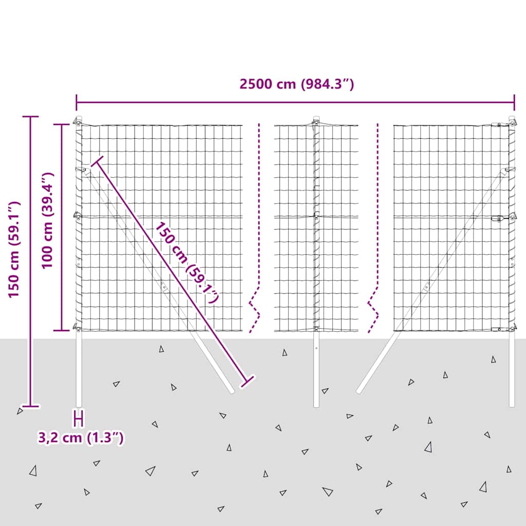 Temeljna zavarena žičana ograda 25 x 1 m (Š x V)