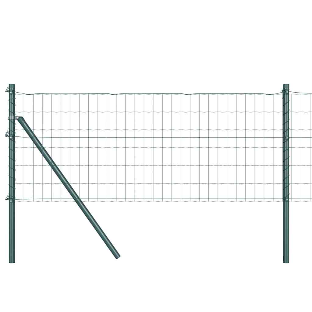 Ograda s postovima Zelena 0,4 x 25 m Čelik i PVC
