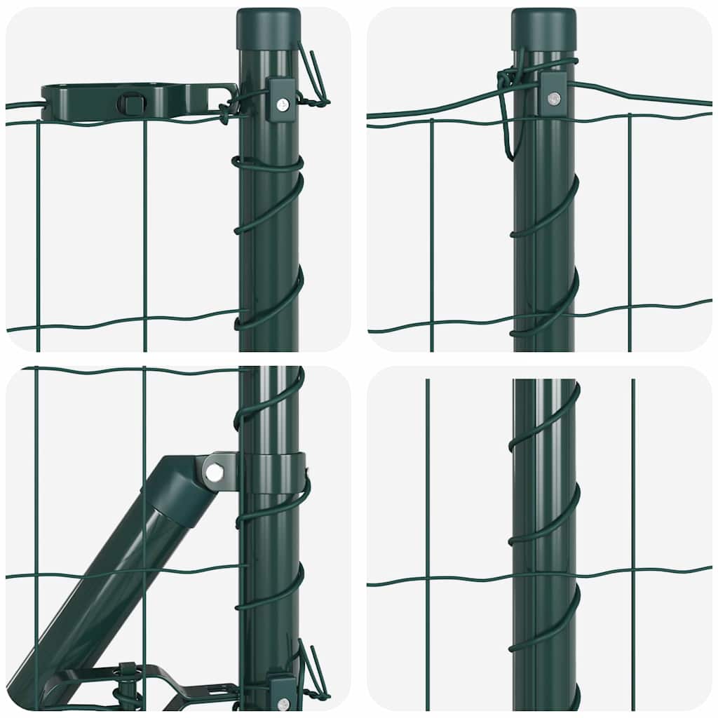 Ograda s postovima Zelena 0,8 x 25 m Čelik i PVC