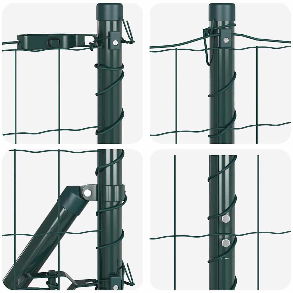 Ograda s postovima Zelena 1 x 25 m Čelik i PVC