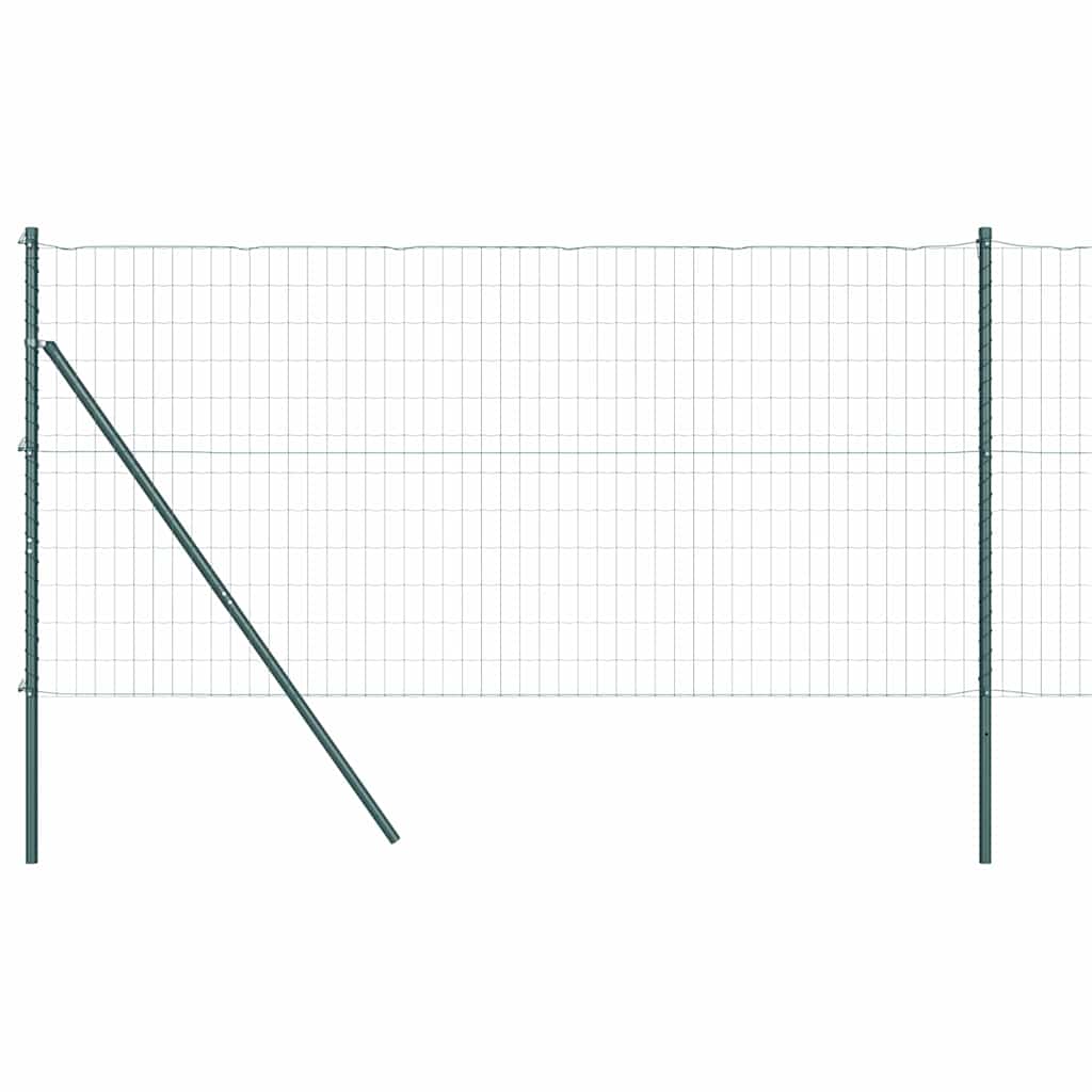 Ograda s postovima Zelena 1,2 x 25 m Čelik i PVC