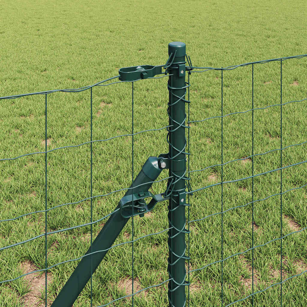 Ograda s postovima Zelena 0,8 x 25 m Čelik i PVC