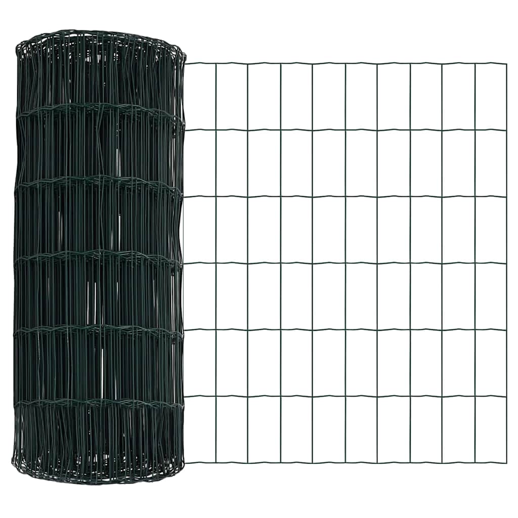 Ograda s postovima Zelena 0,6 x 50 m Čelik i PVC