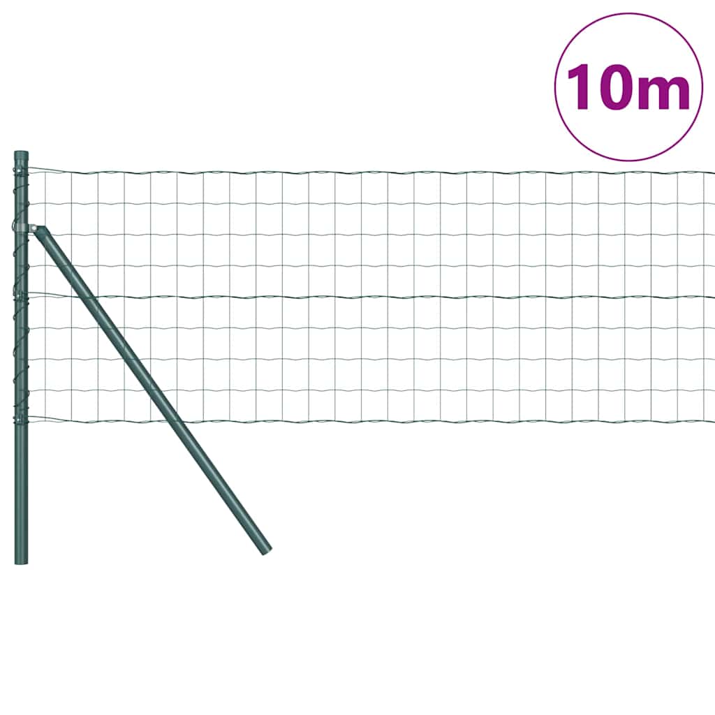 Ograda s postovima Zelena 0,6 x 10 m Čelik i PVC