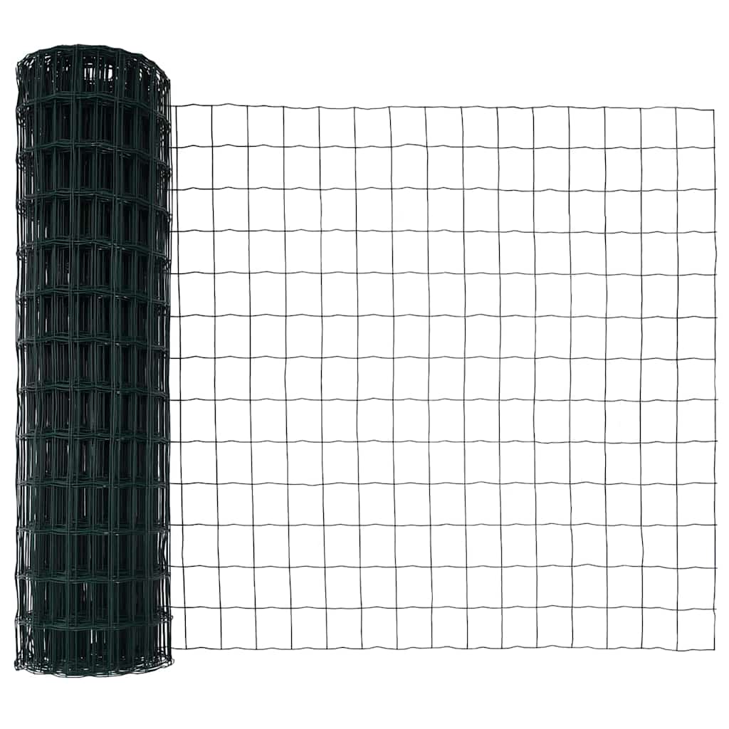 Ograda s postovima Zelena 1 x 10 m Čelik