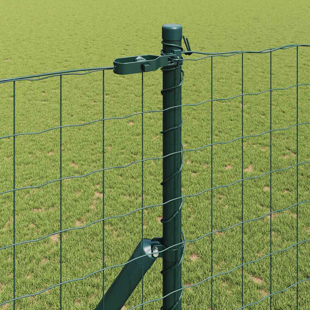 Ograda s postovima Zelena 1,6 x 10 m Čelik i PVC