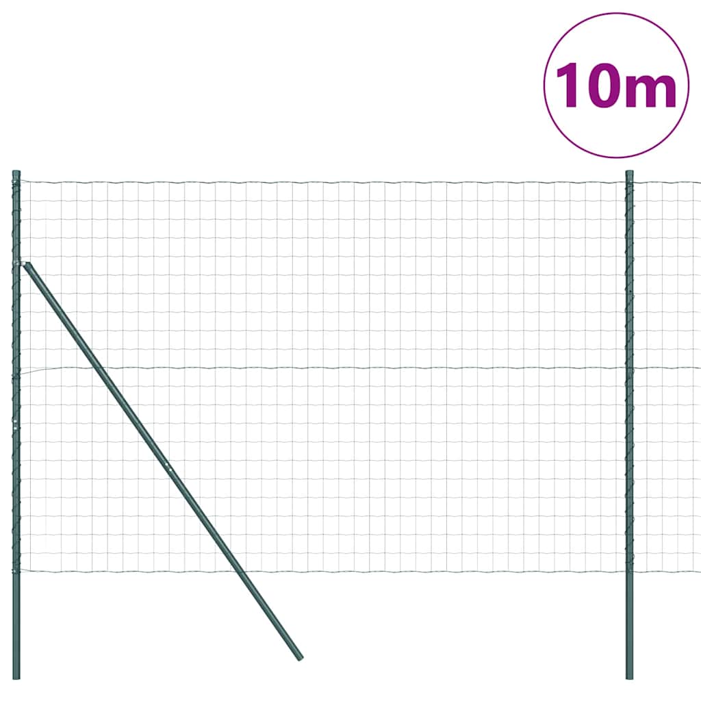 Ograda s postovima Zelena 1,6 x 10 m Čelik i PVC