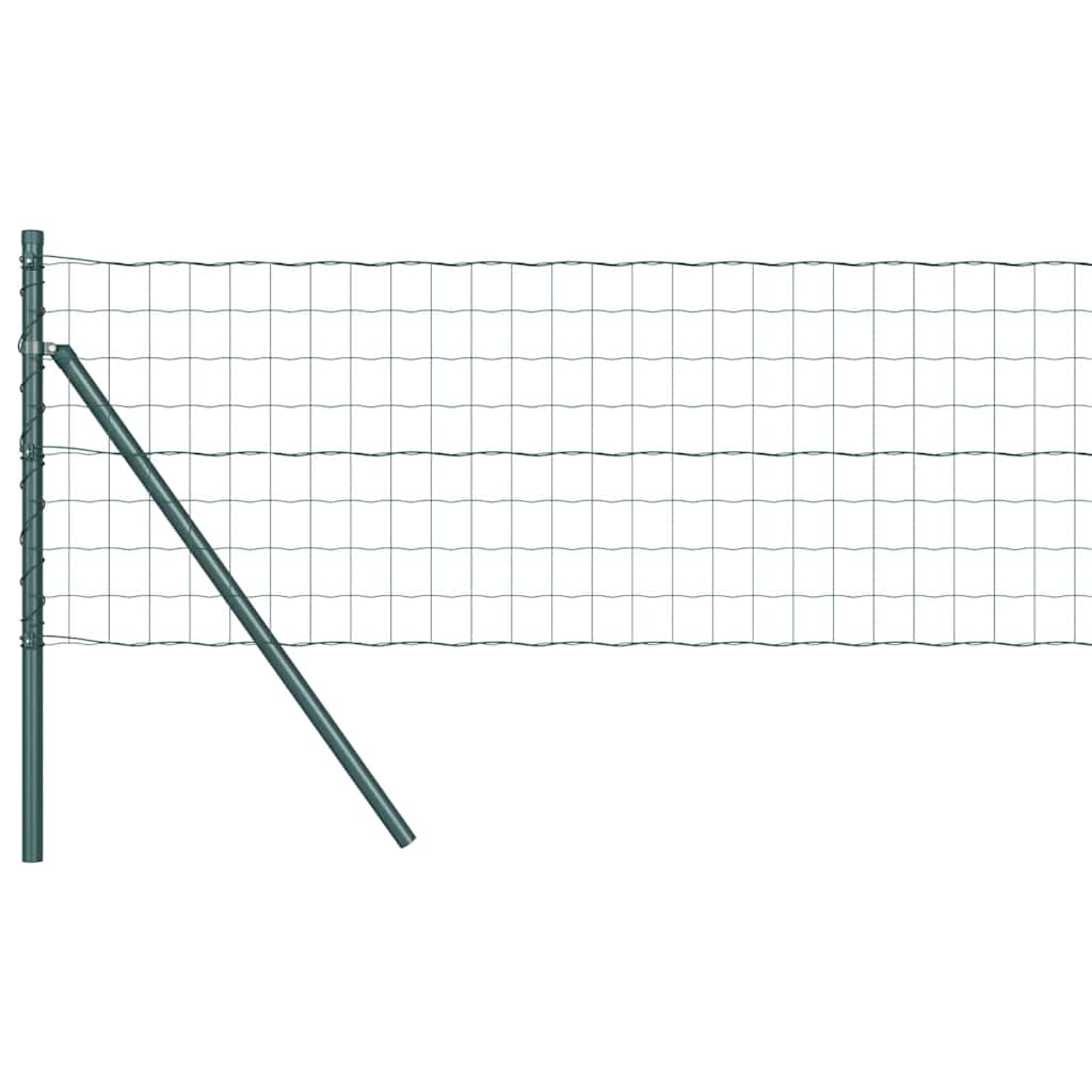 Ograda s postovima Zelena 0,4 x 25 m Čelik i PVC