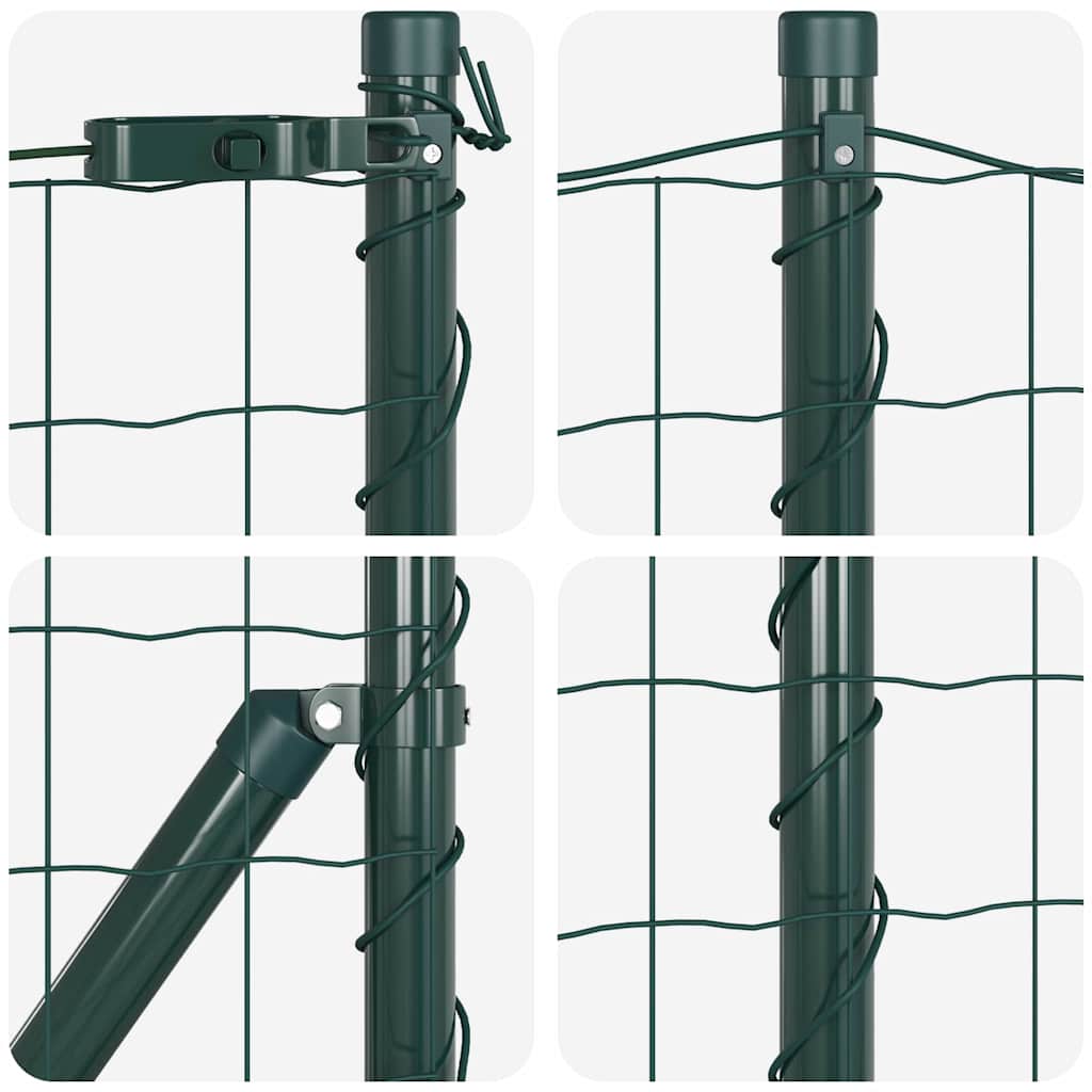 Ograda s postovima Zelena 0,6 x 50 m Čelik i PVC