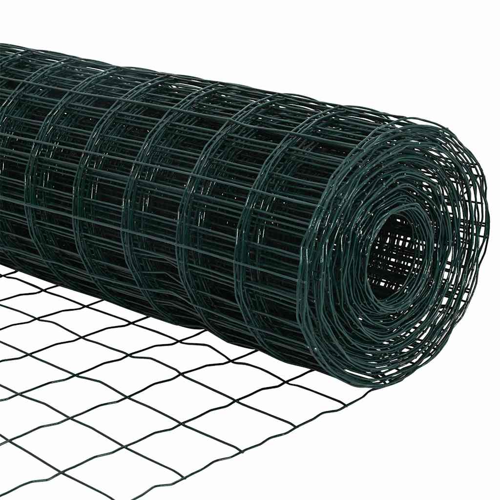 Ograda s postovima Zelena 0,6 x 50 m Čelik i PVC