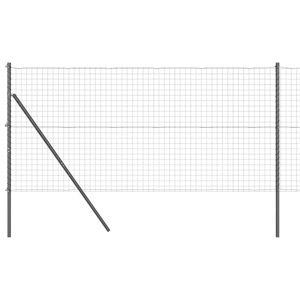 Ograda s postovima Siva 1,4 x 10 m Čelik i PVC