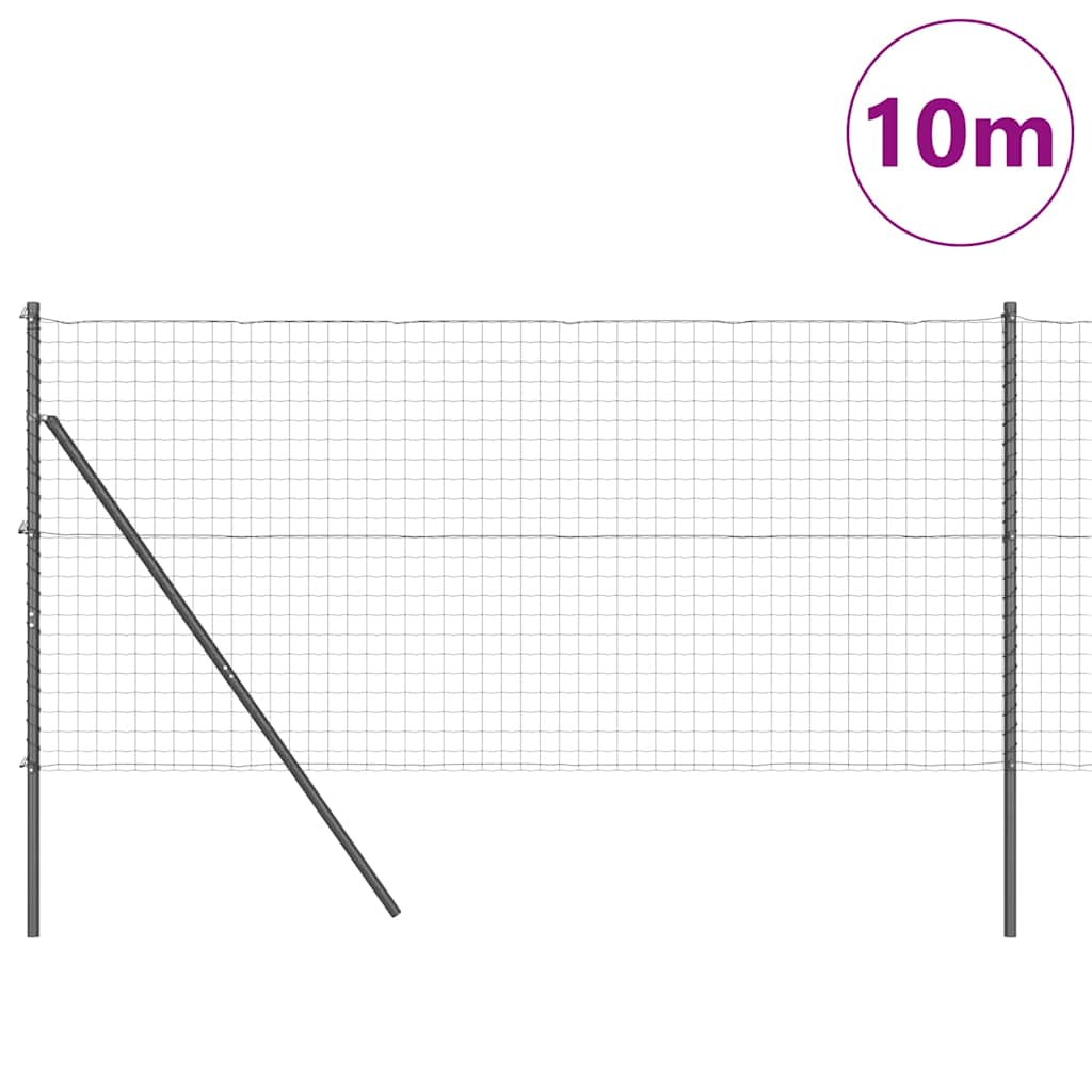 Ograda s postovima Siva 1,4 x 10 m Čelik i PVC