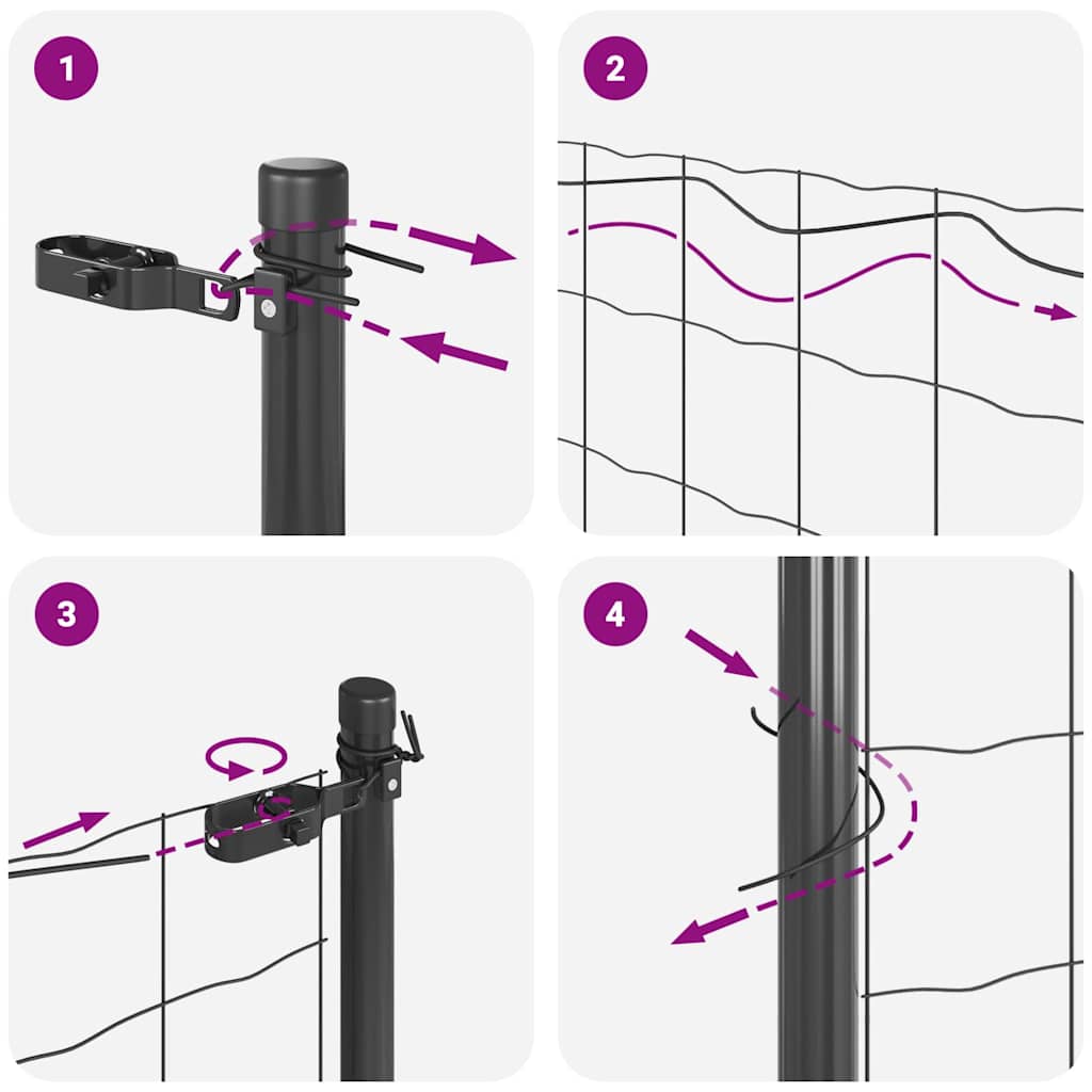 Ograda s postovima Siva 1 x 10 m Čelik i PVC