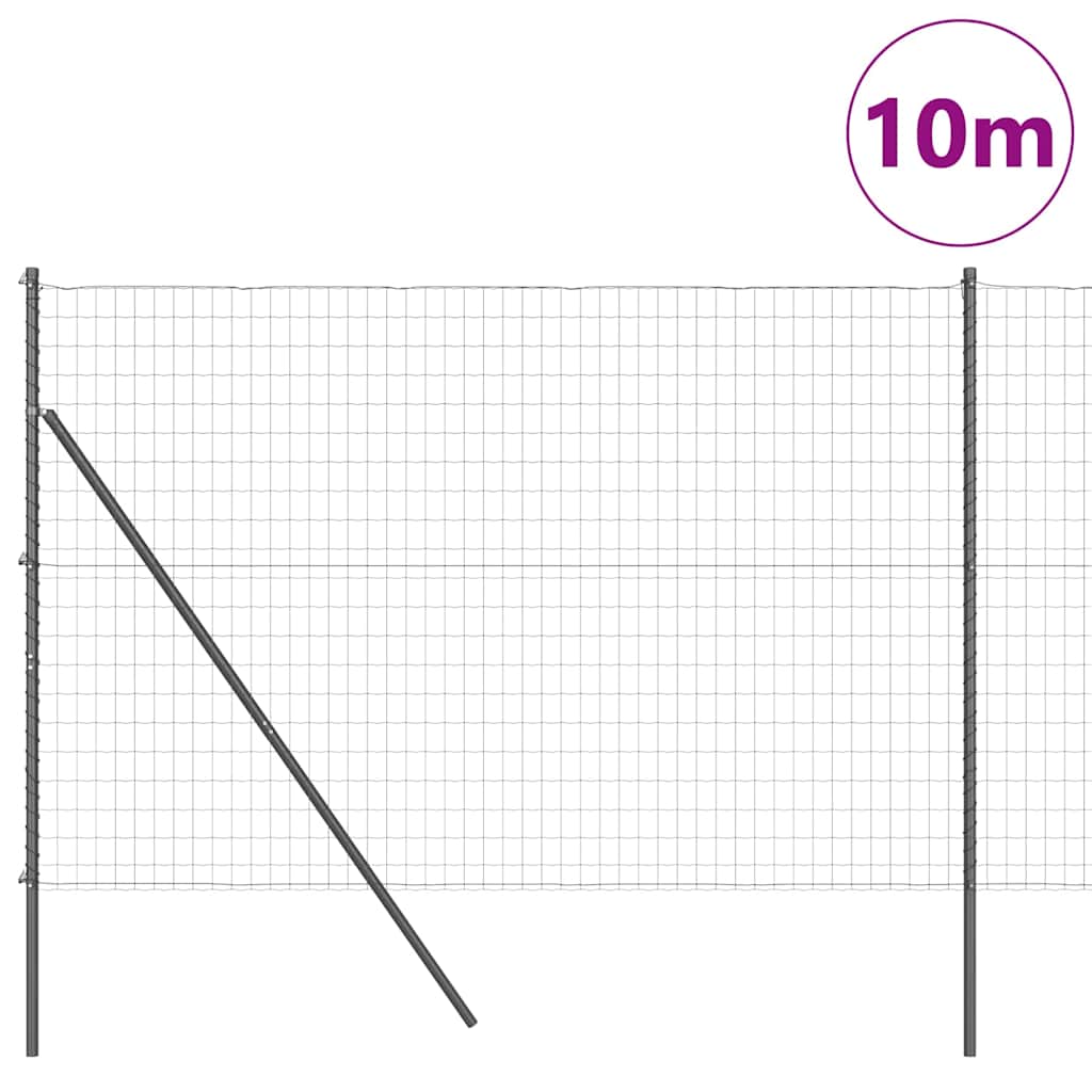 Ograda s postovima Siva 1,5 x 10 m Čelik i PVC