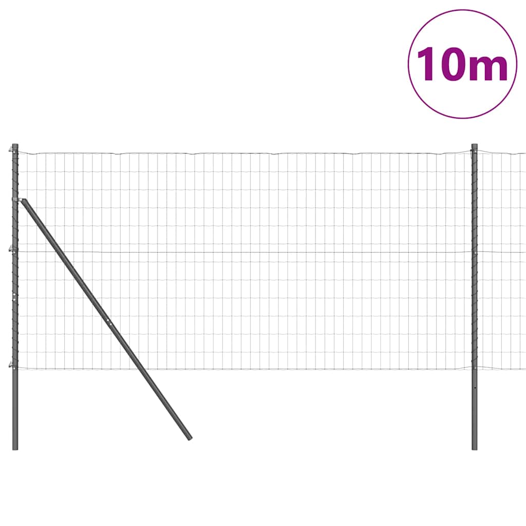 Ograda s postovima Siva 1,2 x 10 m Čelik i PVC