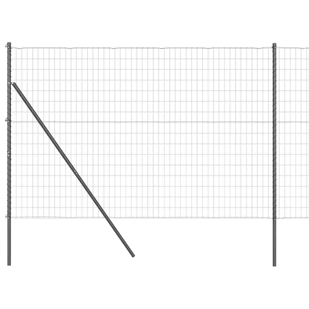 Ograda s postovima Siva 1,5 x 10 m Čelik i PVC
