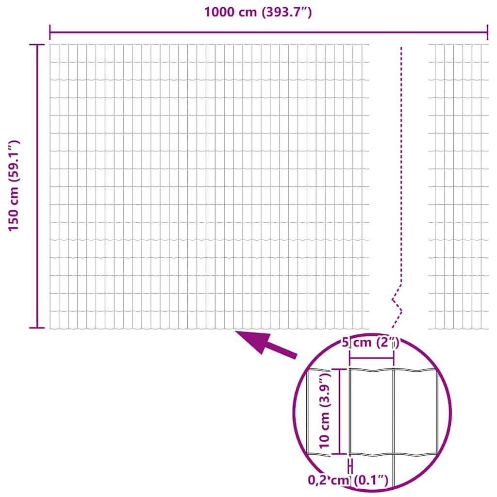 Ograda s postovima Siva 1,5 x 10 m Čelik i PVC