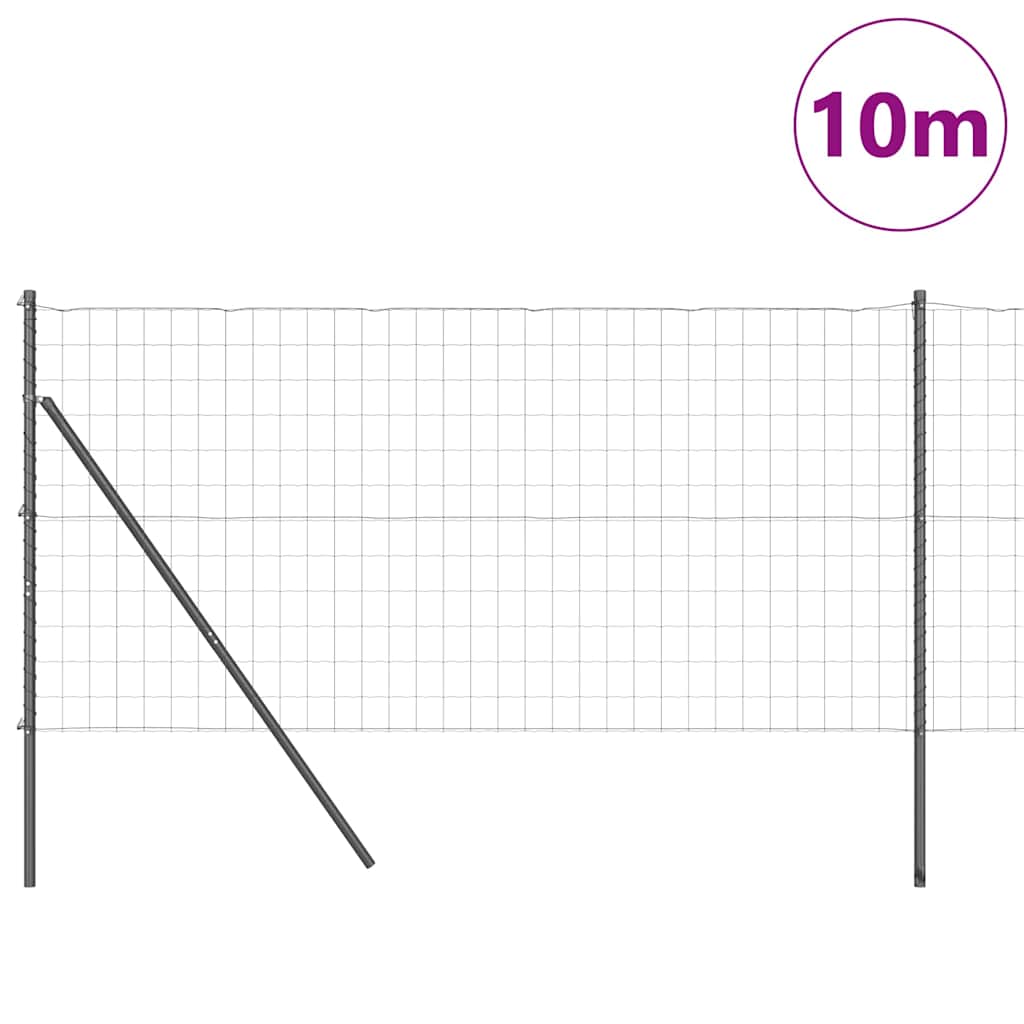 Ograda s postovima Siva 1,4 x 10 m Čelik i PVC