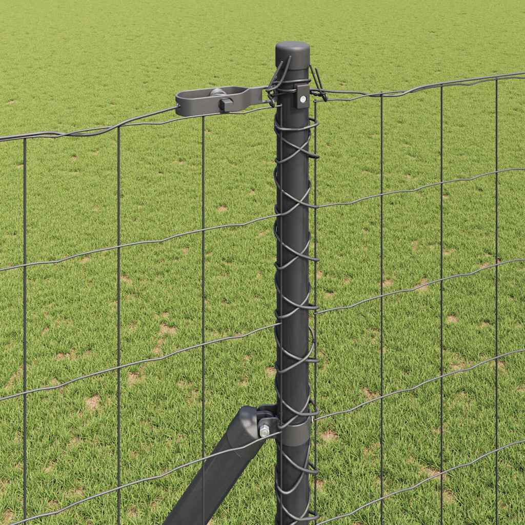 Ograda s postovima Siva 1,5 x 10 m Čelik i PVC