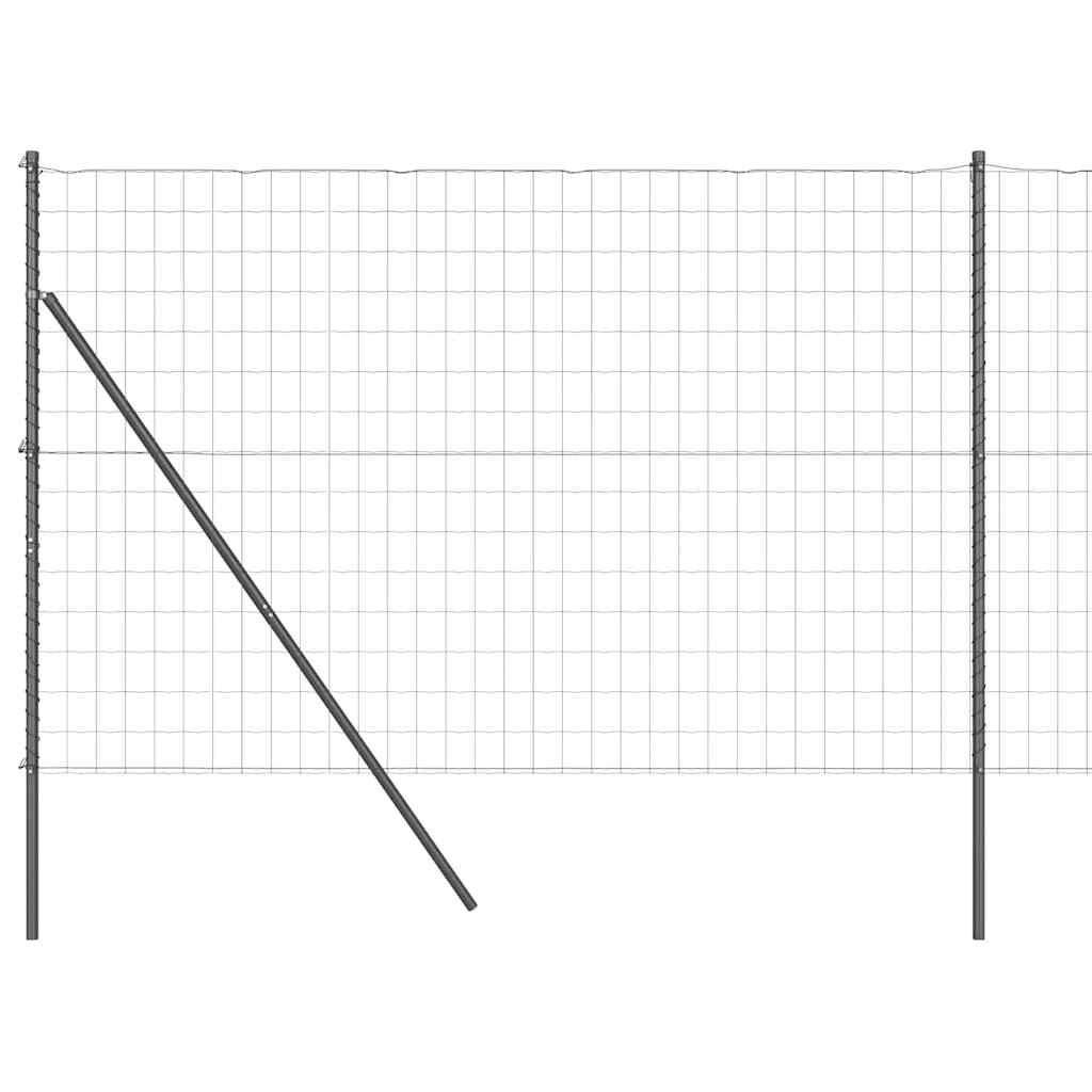 Ograda s postovima Siva 1,6 x 10 m Čelik i PVC