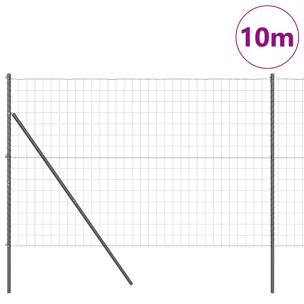 Ograda s postovima Siva 1,6 x 10 m Čelik i PVC